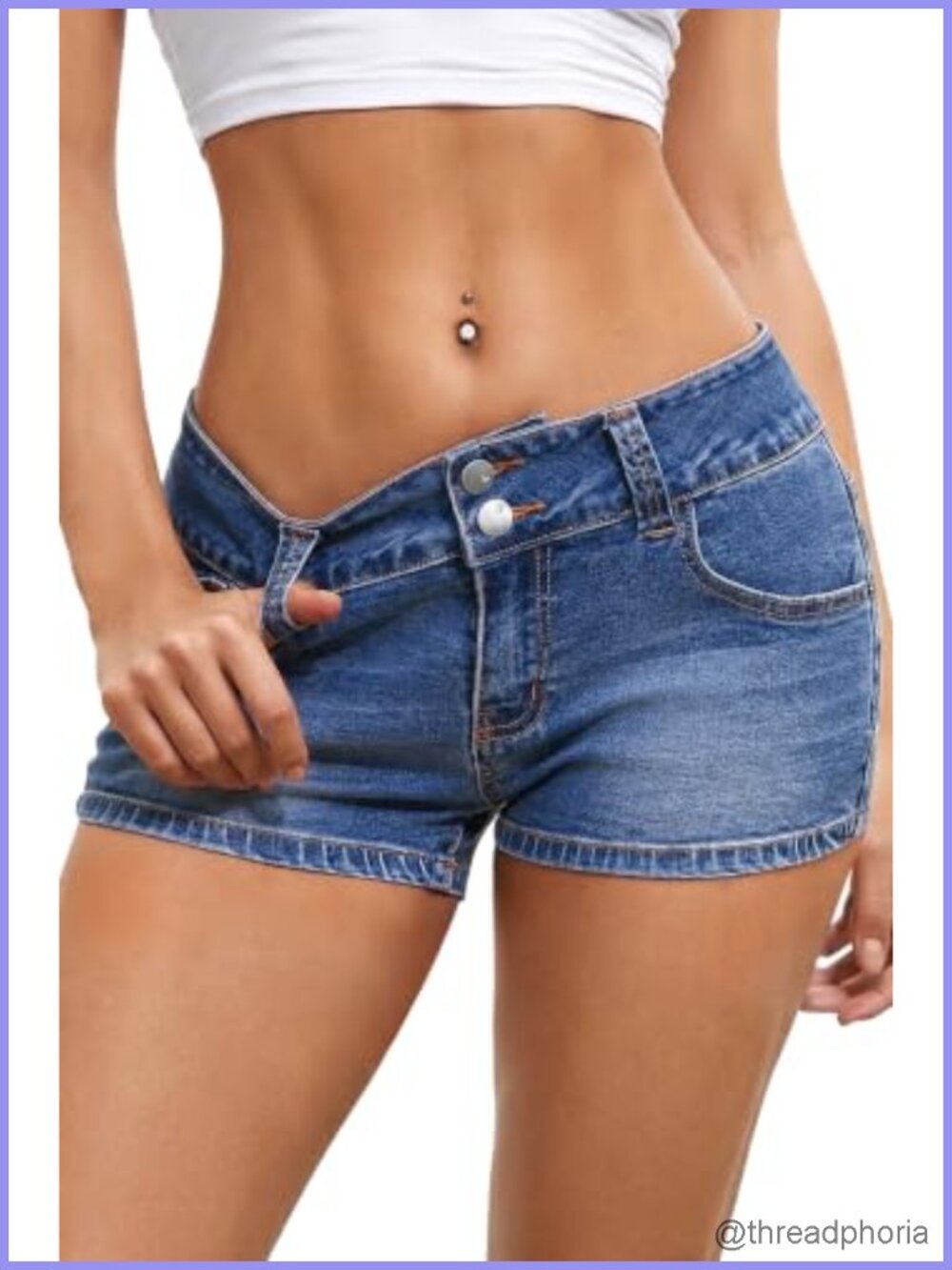 ELLEVEN Low Rise Mini Denim Shorts Women Y2k Streetwear Stretch Jean Shorts